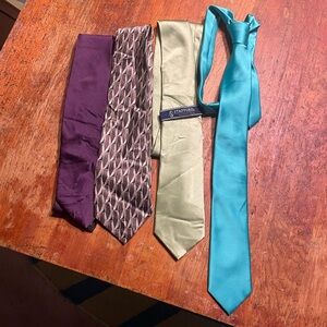Stafford Men's Tie Collection - Purple, Brown, Teal, Green